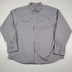 Blue Ranchwear Men's Long Sleeve Pearl Snap Western Gray Thick Shirt Blue Sz XXL